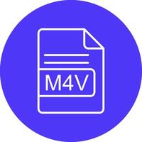 m4v file formato linea Multi cerchio icona vettore