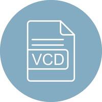 vcd file formato linea Multi cerchio icona vettore