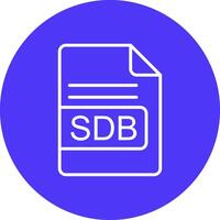 sdb file formato linea Multi cerchio icona vettore