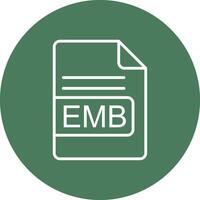 emb file formato linea Multi cerchio icona vettore