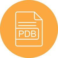 pdb file formato linea Multi cerchio icona vettore