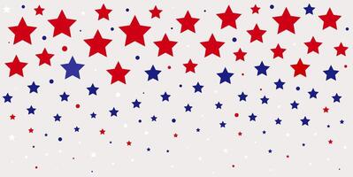 illustrazione di caduta stelle nel tre colori - rosso, blu e bianca. simbolico colori per il bandiera Immagine. vettore