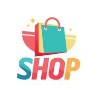 shopping logo illustrazione, nuovo e moderno shopping logo vettore