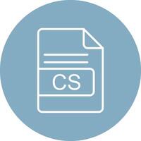 cs file formato linea Multi cerchio icona vettore