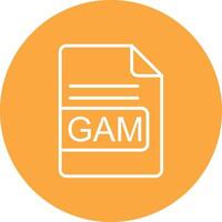 gam file formato linea Multi cerchio icona vettore