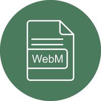 webm file formato linea Multi cerchio icona vettore