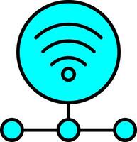 Internet connessione linea pieno icona vettore