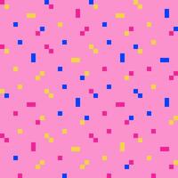 astratto senza soluzione di continuità modello di multicolore pixel su un' rosa sfondo, 8 bit vettore