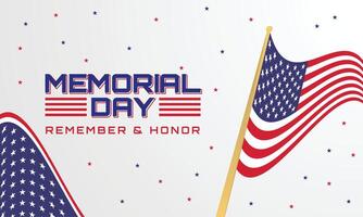 memoriale giorno - ricorda e onore manifesto. Stati Uniti d'America memoriale giorno celebrazione. americano nazionale vacanza. vettore
