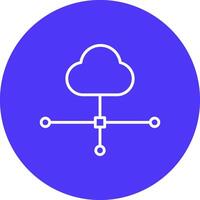 nube connessione linea Multi cerchio icona vettore