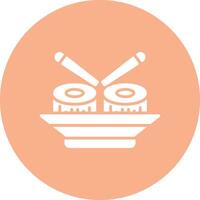 Sushi glifo Multi cerchio icona vettore