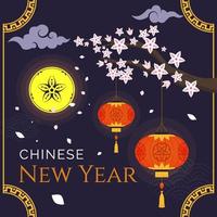 lanterna cinese di nuovo anno vettore