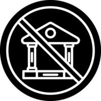 Proibito cartello glifo icona design vettore