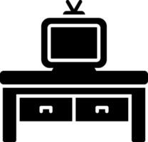 tv tavolo glifo icona design vettore