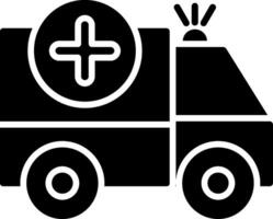 disegno dell'icona del glifo dell'ambulanza vettore