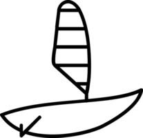 windsurf linea icona design vettore