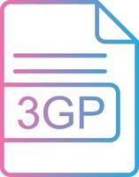 3gp file formato linea pendenza icona design vettore