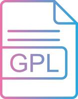 gpl file formato linea pendenza icona design vettore