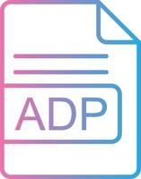 adp file formato linea pendenza icona design vettore