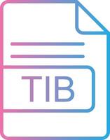 tib file formato linea pendenza icona design vettore