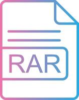 rar file formato linea pendenza icona design vettore