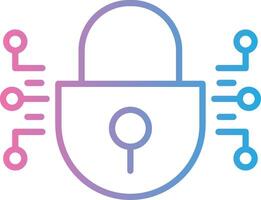informatica sicurezza linea pendenza icona design vettore