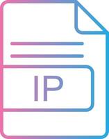 ip file formato linea pendenza icona design vettore