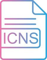 icns file formato linea pendenza icona design vettore
