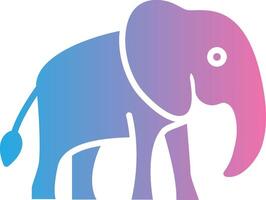 elefante glifo pendenza icona design vettore