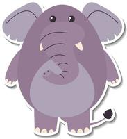 adesivo cartone animato animale paffuto elefante vettore