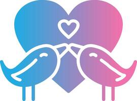 amore uccelli glifo pendenza icona design vettore