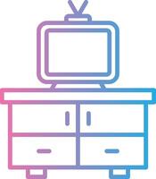 tv tavolo linea pendenza icona design vettore