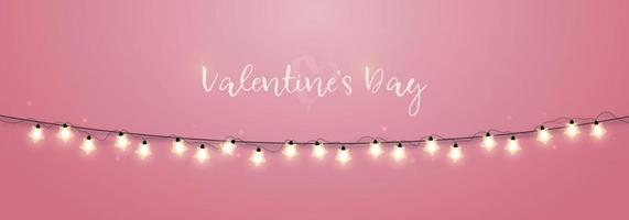 banner lungo di san valentino. vettore