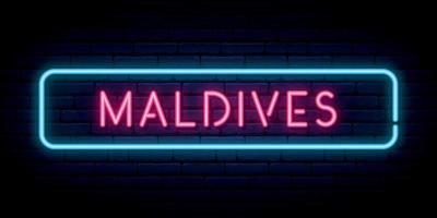 insegna al neon delle maldive. vettore