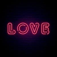 amore segno al neon. vettore