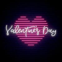 insegna al neon di San Valentino. vettore