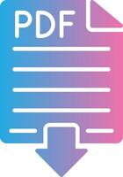 PDF glifo pendenza icona design vettore