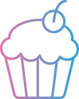 Cupcake linea pendenza icona design vettore