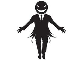 nero silhouette divertente viso gesto emoji gratuito vettore