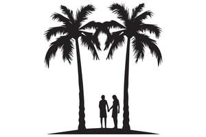 silhouette di palma albero professionista design vettore