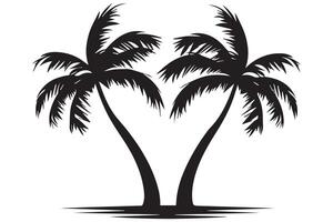 silhouette di palma alberi bianca sfondo professionista design vettore