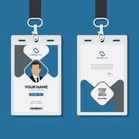 design moderno della carta d'identità per aziende con mockup. design della carta d'identità blu minimo vettore