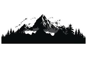 montagna silhouette gratuito design vettore