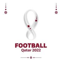 Qatar 2022 disegno vettoriale di competizione calcistica. logo non ufficiale qatar 2022 su sfondo bianco motivo per striscioni, poster, kit di social media, modelli, tabellone segnapunti.