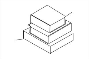 continuo uno linea disegno di un' libro icona. schema arte illustrazione vettore