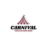 carnevale baldacchino circo logo design illustrazione idea vettore