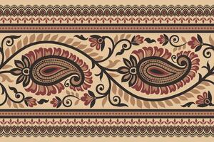 paisley modello sfondo geometrico etnico orientale ikat senza soluzione di continuità modello tradizionale design per sfondo, tappeto, sfondo, vestiario, avvolgere, batik, tessuto, illustrazione ricamo stile. vettore