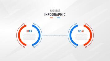 Due passo Infografica etichetta design modello vettore