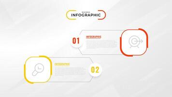 Due passo Infografica etichetta design modello con linea icone. processi passaggi diagramma, presentazioni, flusso di lavoro disposizione, striscione, flusso grafico, Informazioni grafico illustrazione. vettore