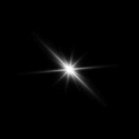 bagliore stella su nero. leggero lampeggia. trasparente elementi con splendore effetto vettore